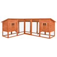 thumbnail image 1 of vidaXL Outdoor Rabbit Hutch with Run Brown Solid Fir Wood, 1 of 5