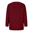 thumbnail image 4 of Qertyioot Chandails à Col en V pour Femmes Automne Mode pour Femmes et Hiver Décontracté Col Rond Manche Chandail Uni Hauts Blouse, 4 of 6