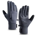 thumbnail image 1 of Men's Winter Thermal Gloves with Touchscreen Compatibility, Windproof Warm No Slip Grip for Outdoor Riding, Cycling, Skiing, Hiking, Work, and Cold Weather Activities Grey XL, 1 of 3