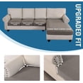 thumbnail image 2 of Sectional Couch Covers 4 Pieces Sofa Seat Cushion Covers L Shape Separate Cushion Couch Chaise Cover for Both Left/Right Sectional Couch (Seat Only: 1 Chaise + 3 Sofa), 2 of 7