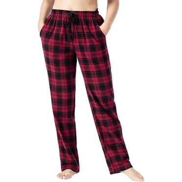 Bas de Pyjama pour Femmes en Coton à Carreaux, Pantalon de Détente Long, Vêtement de Nuit, Pantalon de Pyjama