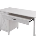 thumbnail image 3 of Atlin Designs Bureau d'Ordinateur Contemporain en Bois avec Rangement, Blanc, 3 of 9