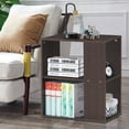 thumbnail image 4 of Gymax 2-Tier Side Sofa End Table Bedside Nightstand Table Brown Home, 4 of 10