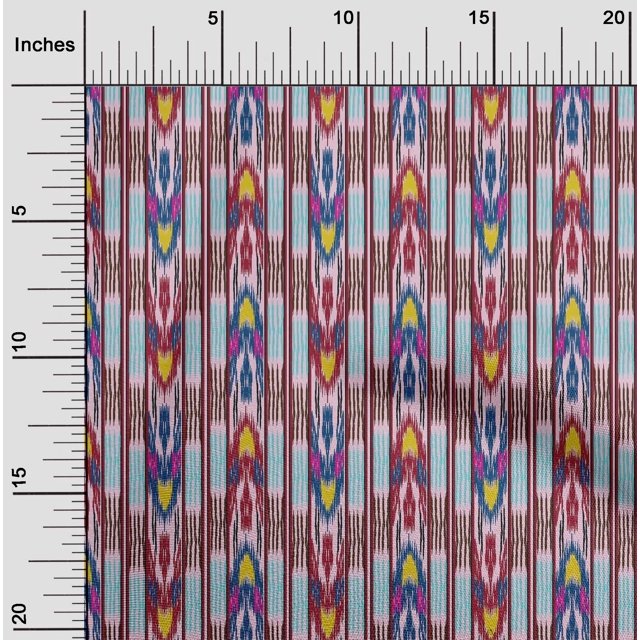 oneOone Cotton Cambric Fabric Stripe Ikat Print Fabric BTY 56 Inch Wide