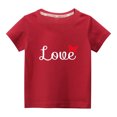 thumbnail image 1 of Penkiiy Tout-Petits Enfants Garçons Filles Mode Mignon Col Rond Imprimé Manches Courtes Haut 7-8 Ans Rouge, 1 of 6