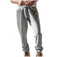 thumbnail image 1 of EGNMCR Men's Lightweight Pants, Cargo Pants Men, Linen Pants Men Men's Drawstring Elastic Waist And Solid Color Pocket Hoodie Binding Leg Pants Tracksuit Pants Men Pants, 1 of 5