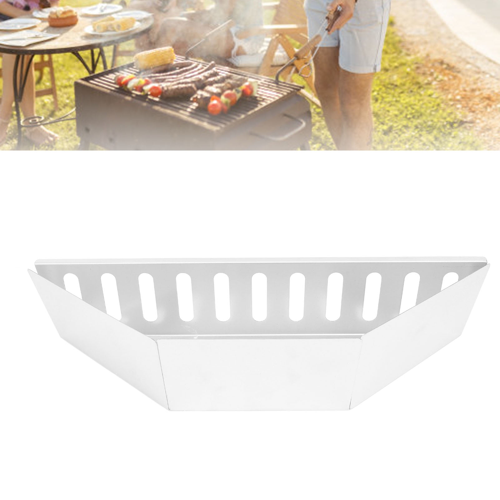 BBQ Charcoal Grill Basket Holder, Multifunctional Easy To Clean Rustproof Aluminium Charcoal Basket  for Outdoor Barbecue