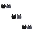thumbnail image 4 of Youkk 2x Fit With Multiple Sizes Available Zip Front Sports Bra Seamless Construction black + gray S 3Set, 4 of 6
