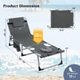 thumbnail image 3 of Gymax Outdoor Folding Chaise 5-Position Lounge Chair w/ Face Hole & Adjustable Footrest Gray, 3 of 10