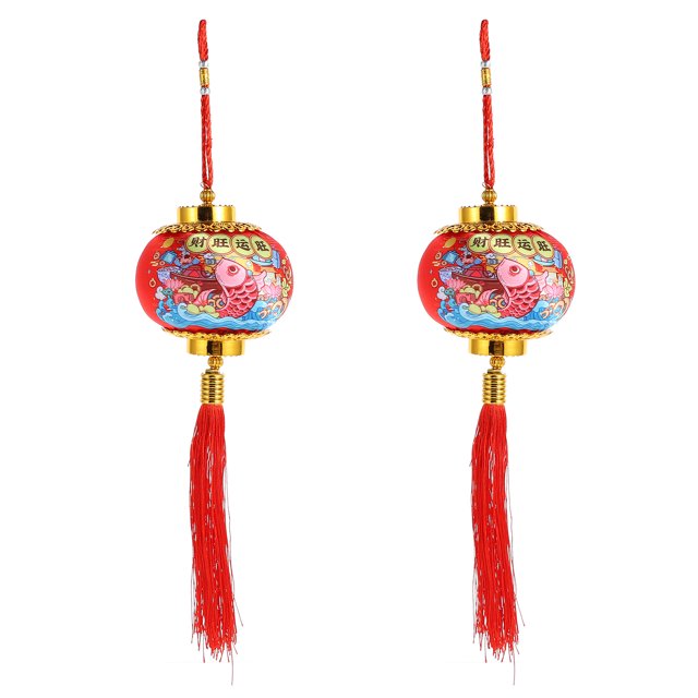 2Pcs Chinese Lantern Pendants New Year Pendants Chinese Hanging Lantern Decors