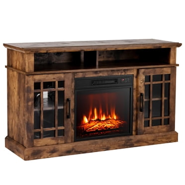 Gymax 48'' TV Stand Console Cabinet w/ Fireplace Entertainment Center For Living Room