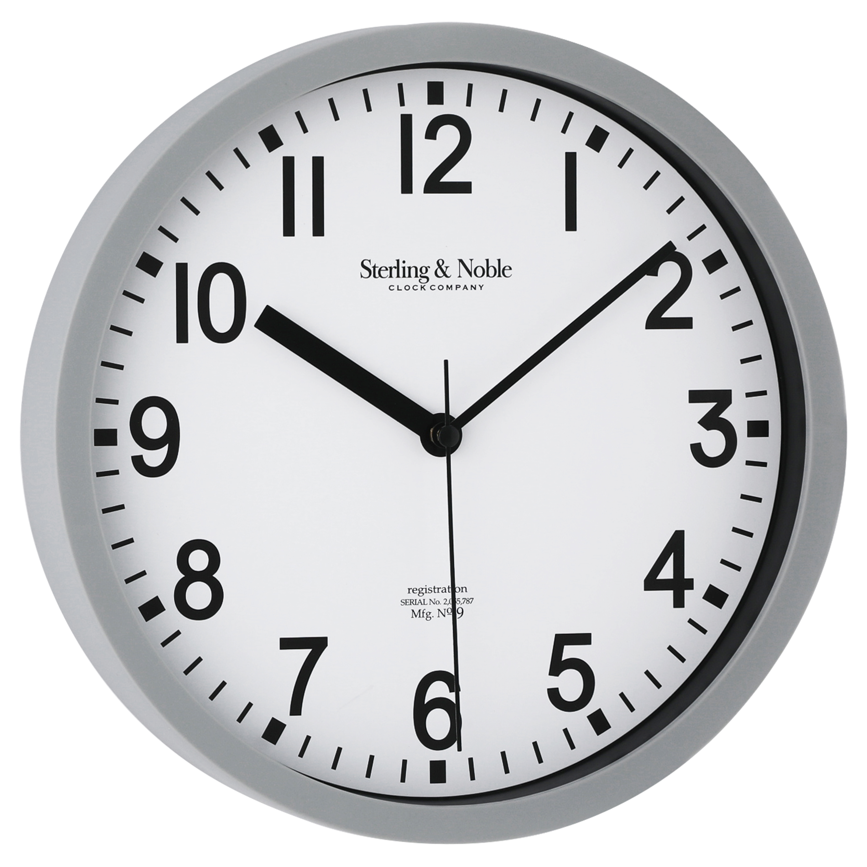 Horloge murale ronde analogique grise de 8,8 pouces pour l'intérieur HOMETRENDS