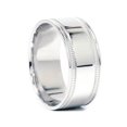 thumbnail image 2 of Double Milgrain Inlay Comfort Fit Wedding Band 10K White Gold, 2 of 3