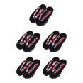 thumbnail image 3 of ZheElen Japanese Clogs Slippers Geta Sandals Flip Flops for Men Women 36 Black Round Size 36 5Set, 3 of 6