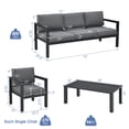 thumbnail image 2 of Gymax 4PCS Patio Conversation Furniture Set Outdoor Cushioned Sectional Sofa Set, 2 of 10