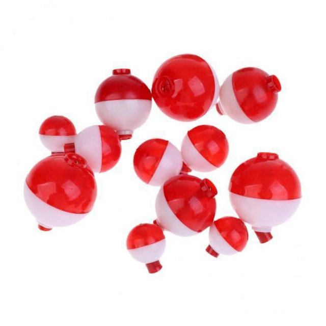 jinwen 2X Lot 12 Pcs Flotteur de Pêche à Bouton-Poussoir Rond