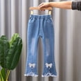 thumbnail image 2 of QIPOPIQ 2-13T Toddler Little Girls Distressed Embroidered Jeans Denim Pants Clearance, 2 of 7