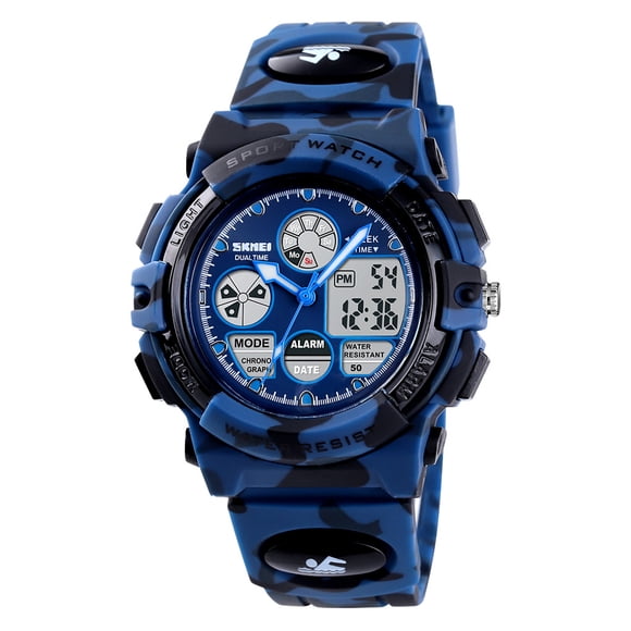 SKMEI 1163 Montres Enfants Sports de plein air Enfants Montre Numérique Quartz Montre-Bracelet pour Garçons Filles Montres avec PU Strap Bande Alarme LED Lumineux Imperméable Date Résistance Aux Chocs