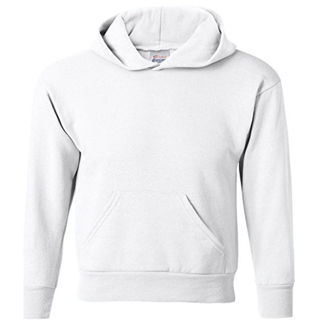 Youth Comfortblend Ecosmart Hooded Pullover Fleece, Wht, Medium