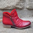 thumbnail image 3 of B91xZ Womens Fall Boots Square Toe Chelsea Boots Low Heel Fashion Booties,Red 6.5, 3 of 4