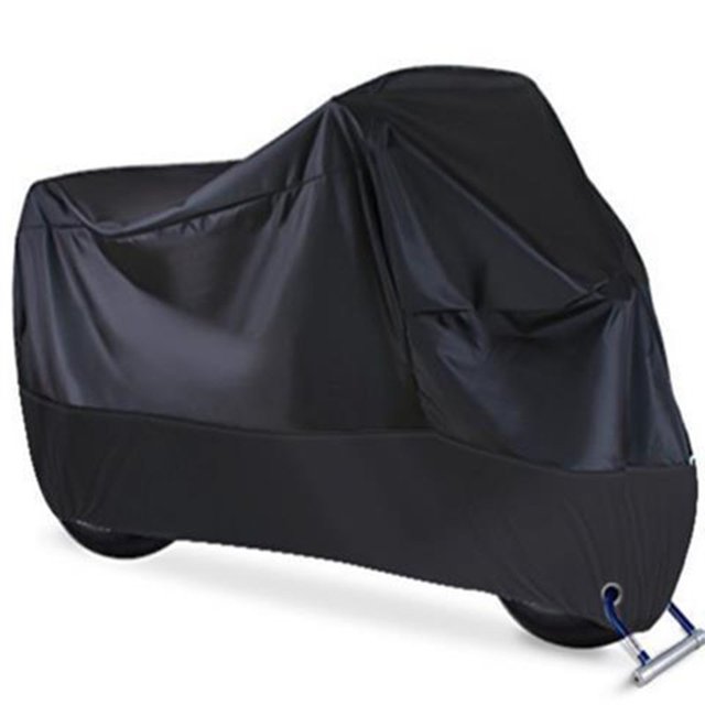 Housse de Moto Toutes Saisons - Housse en Polyester Résistante aux Intempéries avec Bandes Réfléchissantes, Trous de Verrouillage pour Rangement Extérieur