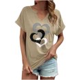 thumbnail image 2 of Pompotops T-shirt Décontracté à Manches Courtes et Col en V Imprimé pour Femmes, 2 of 8