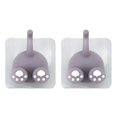 thumbnail image 2 of 2 Pcs Cute Animal Design Toothbrush Holder, Wall Mounted Stand For Bathroom With No Drill Tail Storage Rack, 2 of 8
