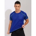 thumbnail image 2 of Moggemol Men's Rash Guard Swim Shirts Short Sleeve UPF 50+ Swimming Top Gym Workout Muscle Tee Tops Royal Blue XL, 2 of 7