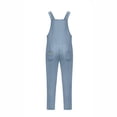 thumbnail image 4 of Xdegoge Linen Denim Overalls for Women Loose Fit Jumpsuits Adjustable Straps Wide Leg Rompers with Pockets Cotton Blend Sleeveless Play Suits Work Office Business One Piece, 4 of 6