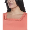 thumbnail image 5 of RAFAELLA Women's Square Neckline Short Sleeve Tee Shirt, 5 of 5