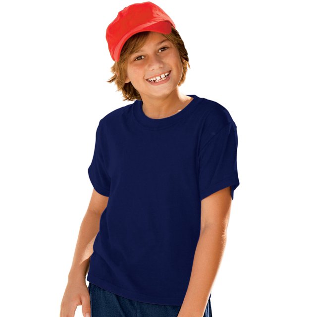 Hanes Garçon ComfortBlend EcoSmart Col Ras du Cou, TP, Bleu Marine Foncé