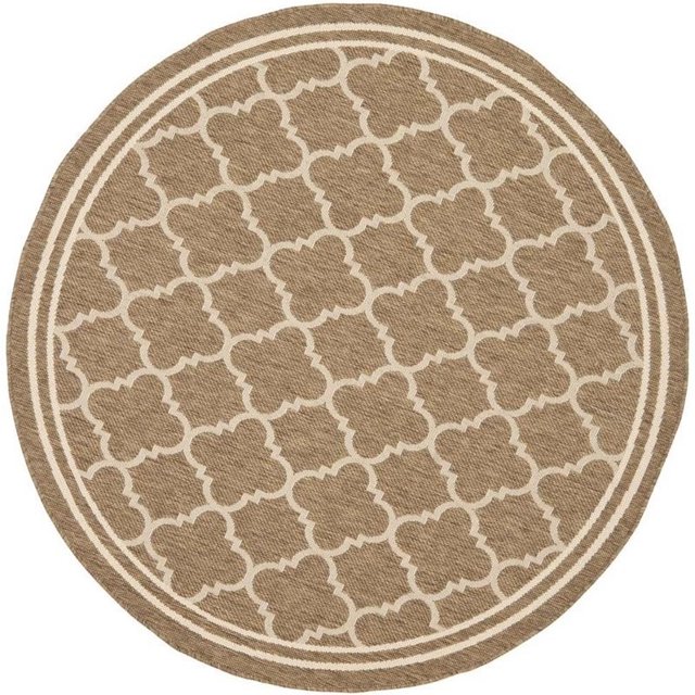 Safavieh Courtyard Brown Indoor Outdoor Rug - Round 7'10"