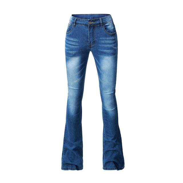 Jeans à Jambe Droite Jeans Évasés pour Femmes Jeans Coupe Bottillon pour Femmes Jeans Pattes d'Éléphant Taille Haute Extensibles Coupe Ajustée Pattes d'Éléphant Jeans S-20 Bleu Foncé S