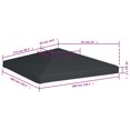 thumbnail image 4 of vidaXL Couverture Supérieure de Gazebo 310 G/m2 3x3 m Gris, 4 of 4