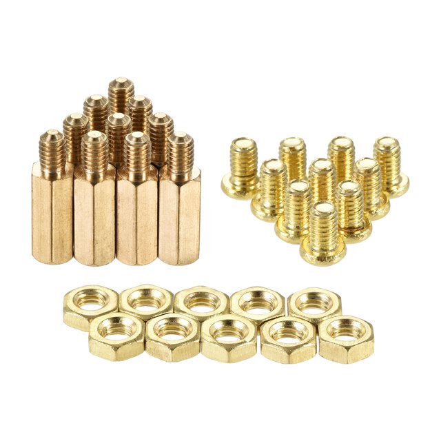 Unique Bargains Hexagonal Laiton Entretoise Mâle-Femelle Vis Écrou Kit 20 Ensembles 14mm + 6mm