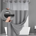 thumbnail image 3 of Shower Curtain For Bathroom 71 in W x 74 in H Reversible Heavy Duty Polyester Fabric With Built-in Large Rings, 3 of 6