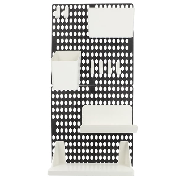 Shisuyan Crochets pour Panneau Perforé Fond Noir avec Couleur Blanche 1Pcs 19.7X9.8X1.6In