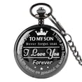 thumbnail image 2 of EGNMCR TO, MY SON I You Forever Fashion Lettering Commemorative Waist Chain Pocket Watch pocket watch, 2 of 2