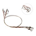thumbnail image 4 of 2pcs/Pack Fishing Line Steel Wire Leader With Snap & Swivels Wire Leadcore Leash 40cm 18kg, 4 of 10
