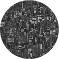 thumbnail image 1 of Ahgly Tapis Rond Lavable en Machine Intérieur Transitionnel Gris Minuit, 6 Pieds Rond, 1 of 7