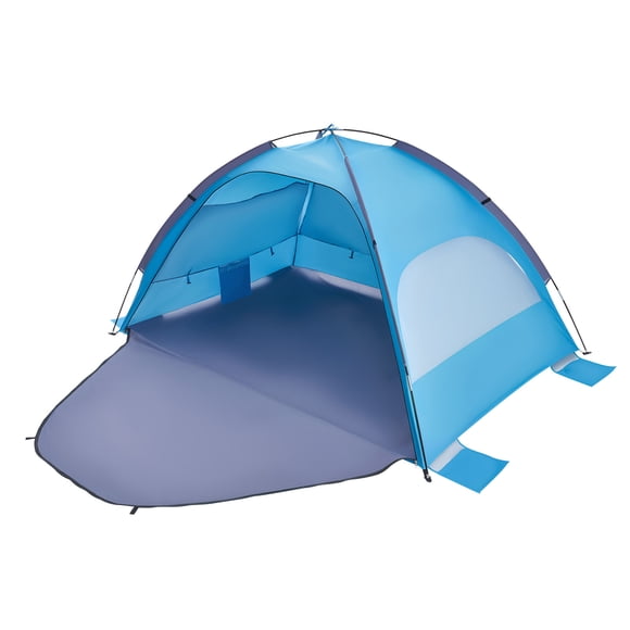 KFFKFF Beach Tent Sun Shelter for 3 Person, UPF 50+ Protection, Portable Sun Shade Canopy with Carrying Bag & Sand Pockets, Lightweight and Easy Setup Beach Umbrella for Camping