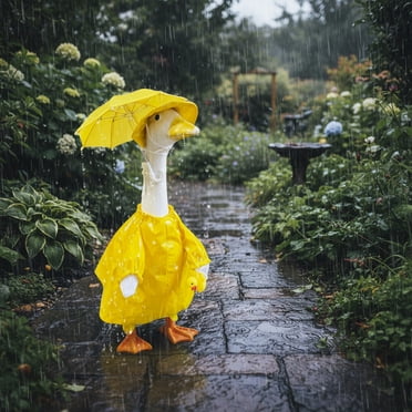 Todaioua Porches Goose Raincoat Garden Decor,Porches Goose Outfit Dress up for 23 inches Goose Statue,Porches Goose Costumes for Goose Statue 23" Outdoor Goose Clothing for Patio and Yard