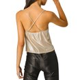 thumbnail image 3 of INSPIRE CHIC Camisole à Bretelles Spaghetti Métallisée Scintillante à Col Bénitier pour Femme, 3 of 6