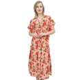 thumbnail image 1 of Bimba Kaftan Long Maxi à Fleurs Pêche pour Femme en Coton, Couvre-Maillot, Robe de Demoiselle d'Honneur-10, 1 of 6