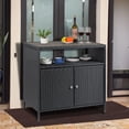 thumbnail image 1 of BeesClover Armoire de Rangement Extérieure en Rotin, Armoire Extérieure avec Compartiment Ouvert, Buffet Imperméable Table de Bar de Patio, Buffet en Osier à 2 Portes, Bar Extérieur pour Patio Jardin Cour Arrière au Bord de la Piscine, 1 of 7