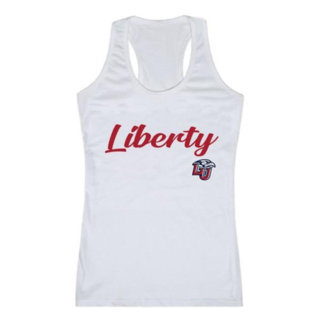 W Republic 557-129-WHT-01 Liberty University Womens Script Tank Top, White - Small