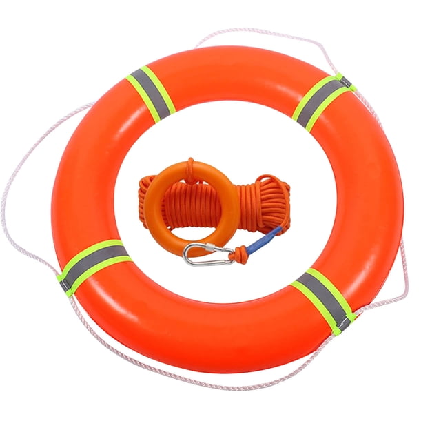 Dvkptbk 20 Inch/50Cm Pool Safety Throw Ring Life Preserver Ring Buoy, Swimming Swim Foam Ring Pool Buoy Pool Rings Life Preserver Ring for Pool with 98.7Ft Water Floating Lifesaving Rope
