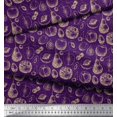 thumbnail image 2 of Soimoi Purple polyester Crepe Fabric Mix Fruits Print Fabric by Yard 42 Inch Wide, 2 of 3