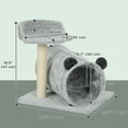thumbnail image 3 of PawHut Small Cat Tree, Cat Tower with Tunnel, Scratching Post, Bed, Grey, 3 of 10