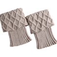 thumbnail image 4 of Women Leg Warmers Knitted Wool Boot Cover Short Leg Warmers with Diamond Mesh, 4 of 4